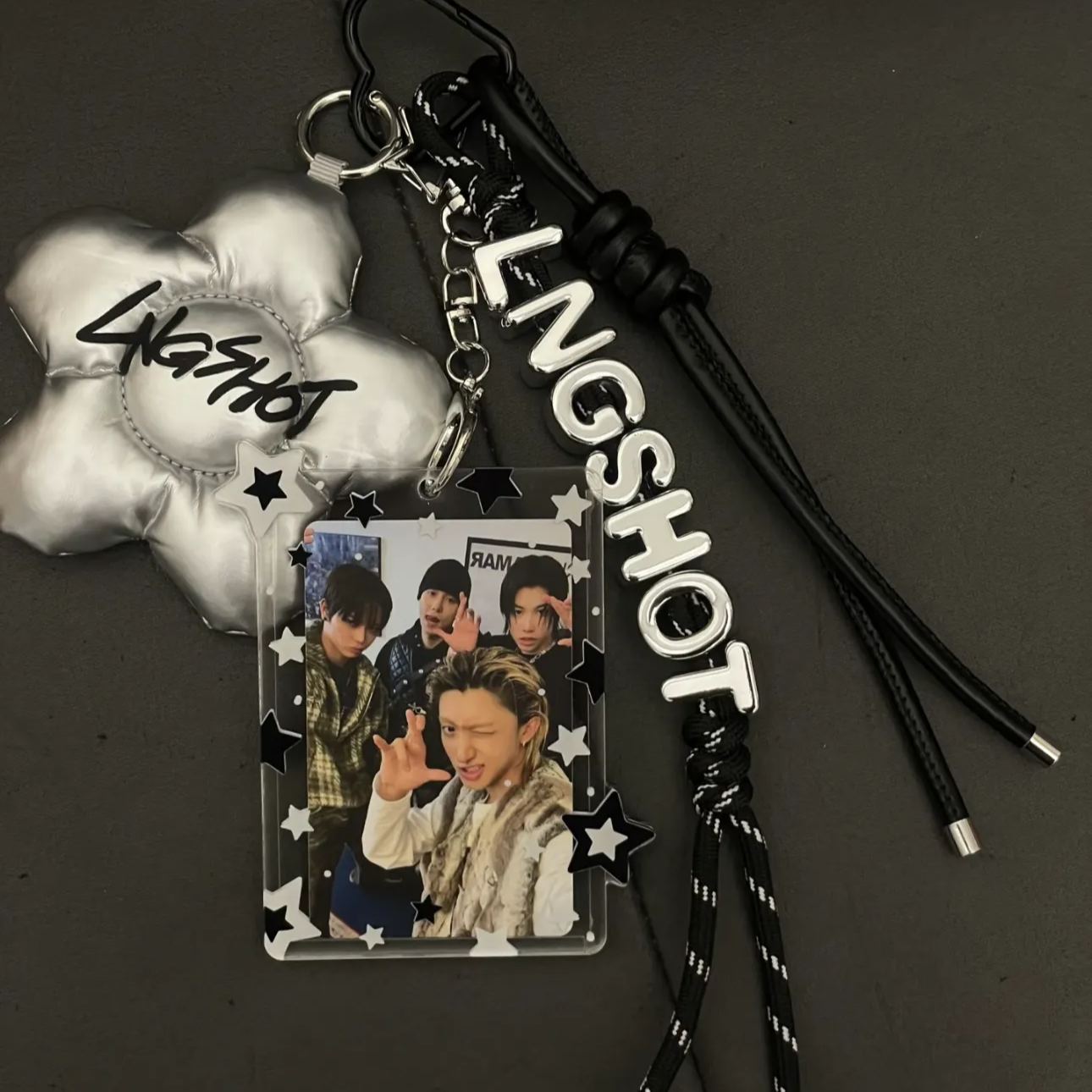 LNGSHOT Acrylic Photocard Holder Keychain Bag Charm-includes photocard
