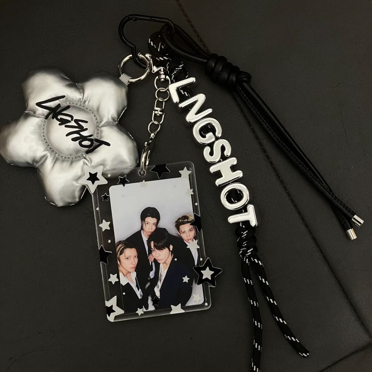 LNGSHOT Acrylic Photocard Holder Keychain Bag Charm-includes photocard