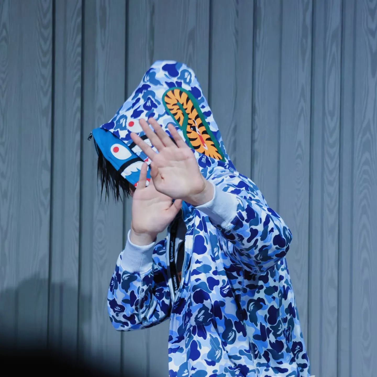lngshot louis inspired Camo Shark Full bape Zip Hoodie Jacket with Double Hood