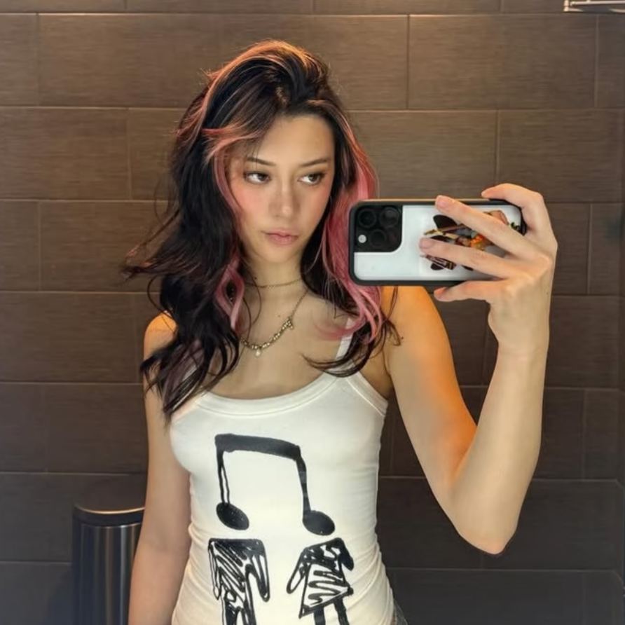 Katseye megan inspired music print cami Tank Top