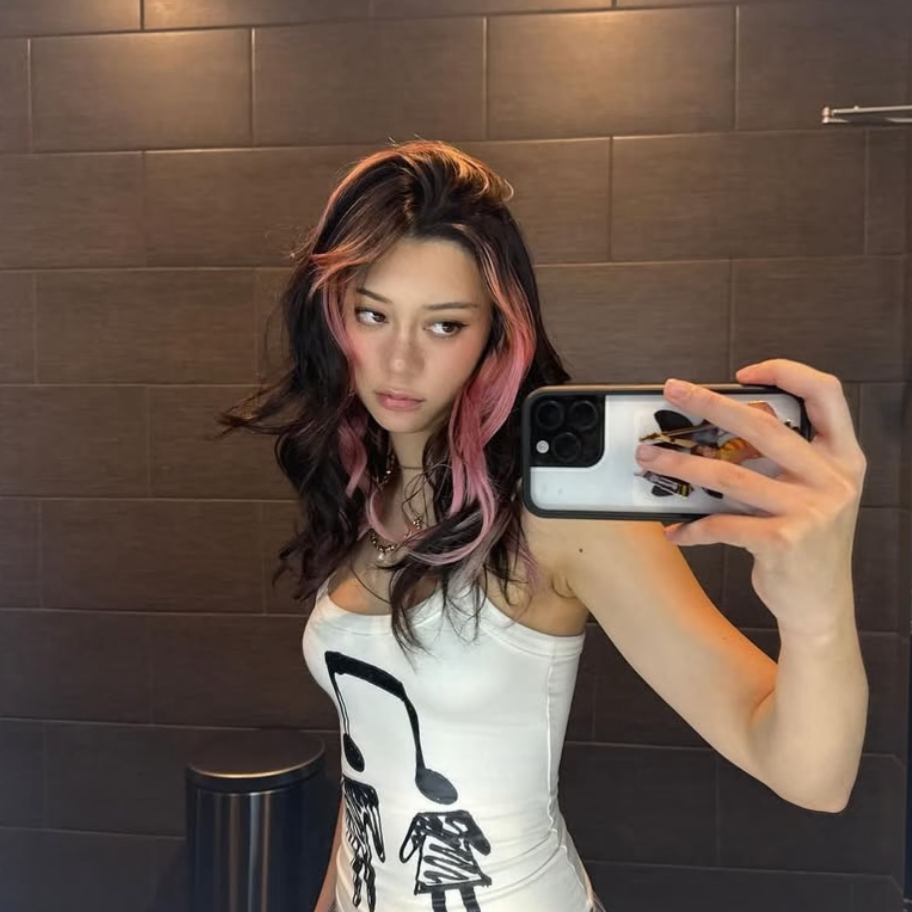 Katseye megan inspired music print cami Tank Top