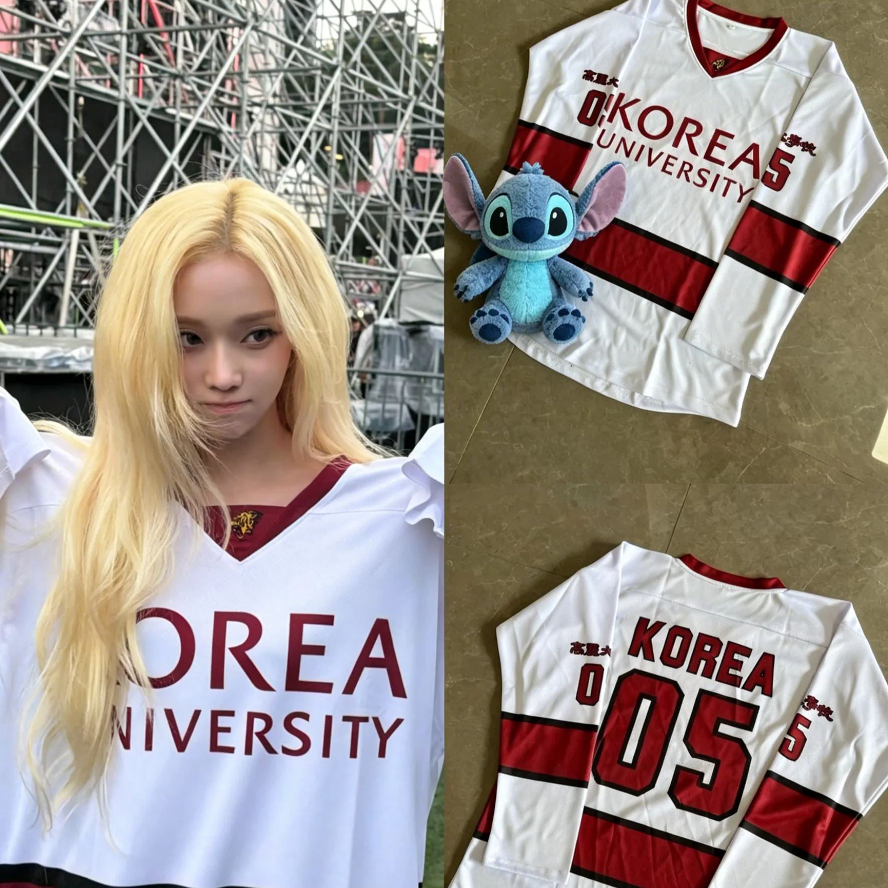 Kpop Idol Korea University Hockey Graphic T Shirt Vintage Campus Tee jersey-aespa winter