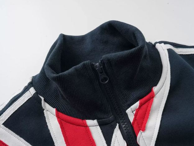 Lngshot Woojin Inspired Union Jack British Flag Striped Zip Up Track Jacket