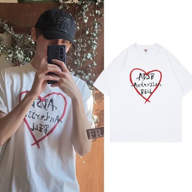 Seventeen Seungkwan Heart Kelly Logo White Tee