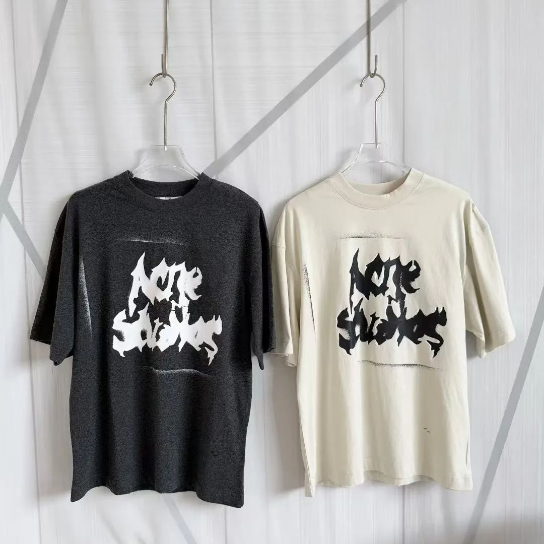 BTS SUGA Inspired Acne Style Gothic Logo Distressed Oversized T-shirt