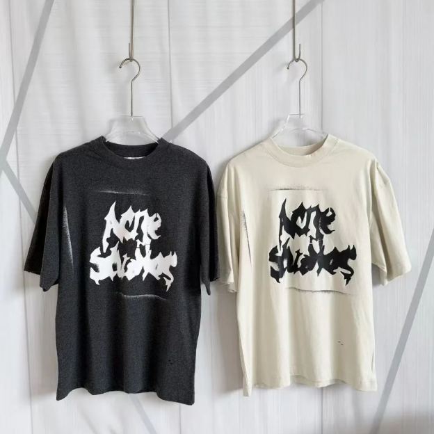 BTS SUGA Inspired Acne Style Gothic Logo Distressed Oversized T-shirt