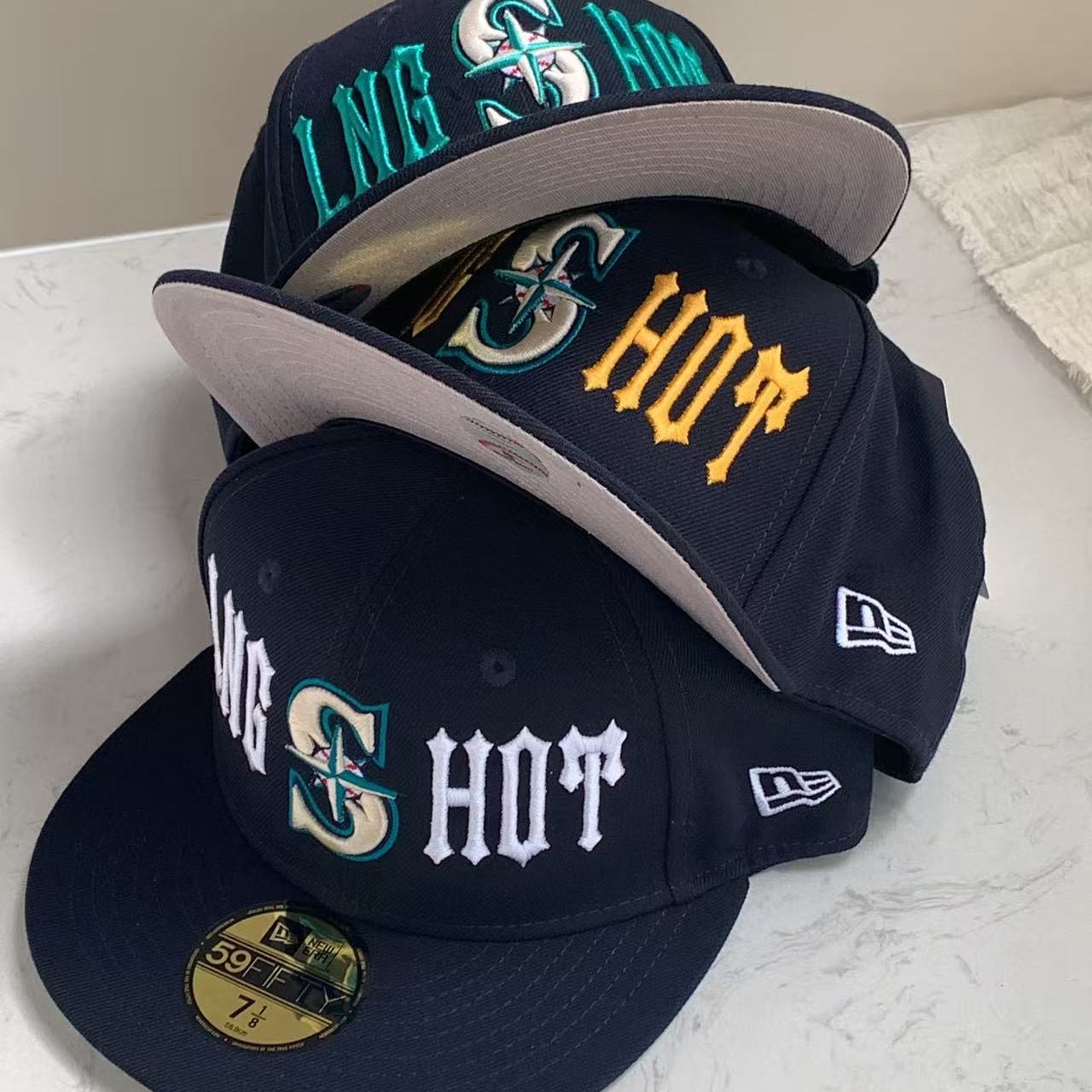 lngshot inspired Red Blue Embroidered Baseball Cap Hat 