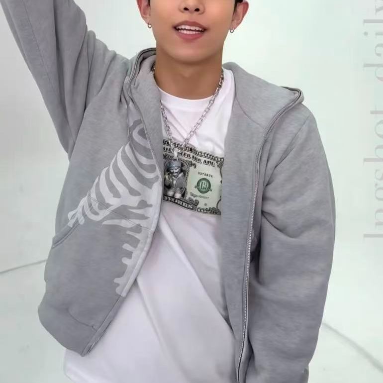 Lngshot Ryul Inspired Bape Skeleton Shark Full Zip Hoodie