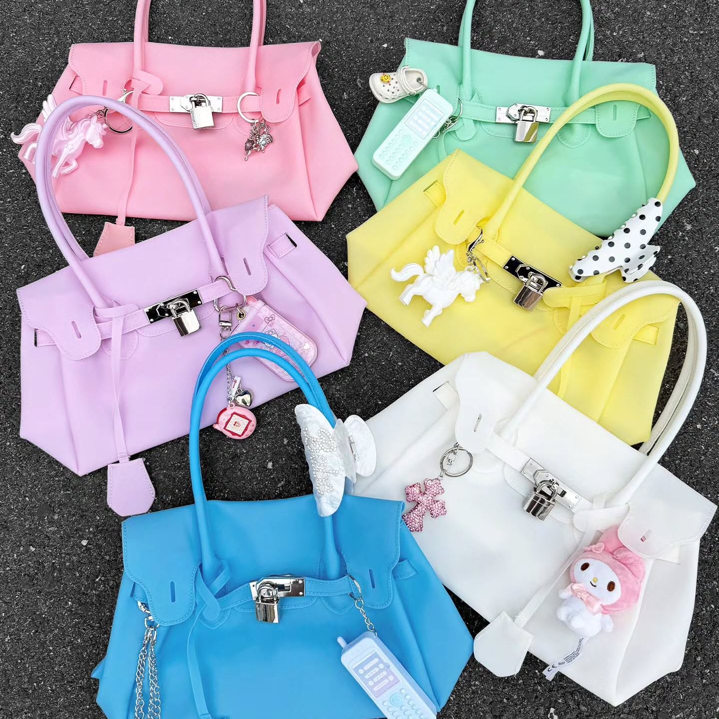 Candy Color Jelly Firkin Tote bag