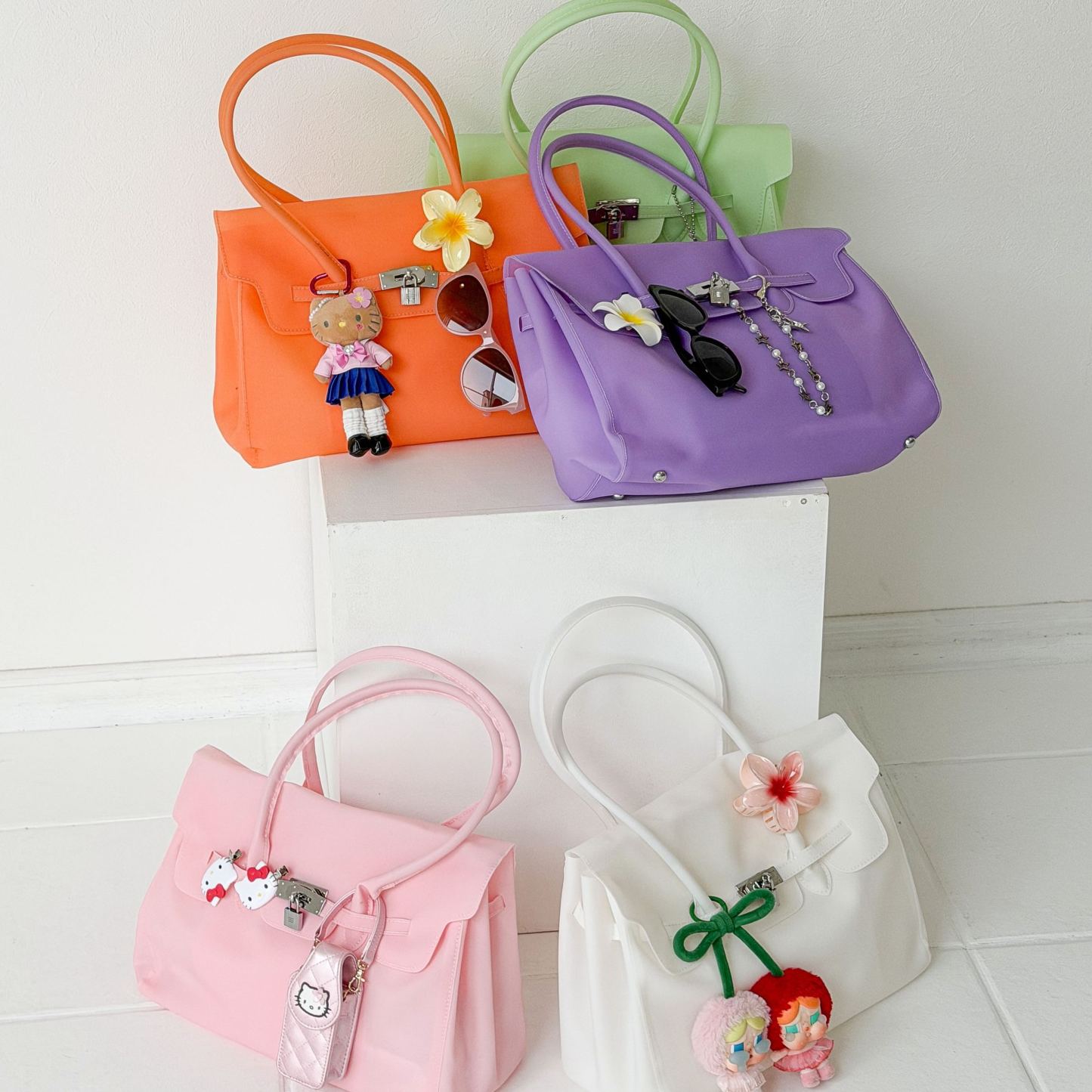 Candy Color Jelly Firkin Tote bag