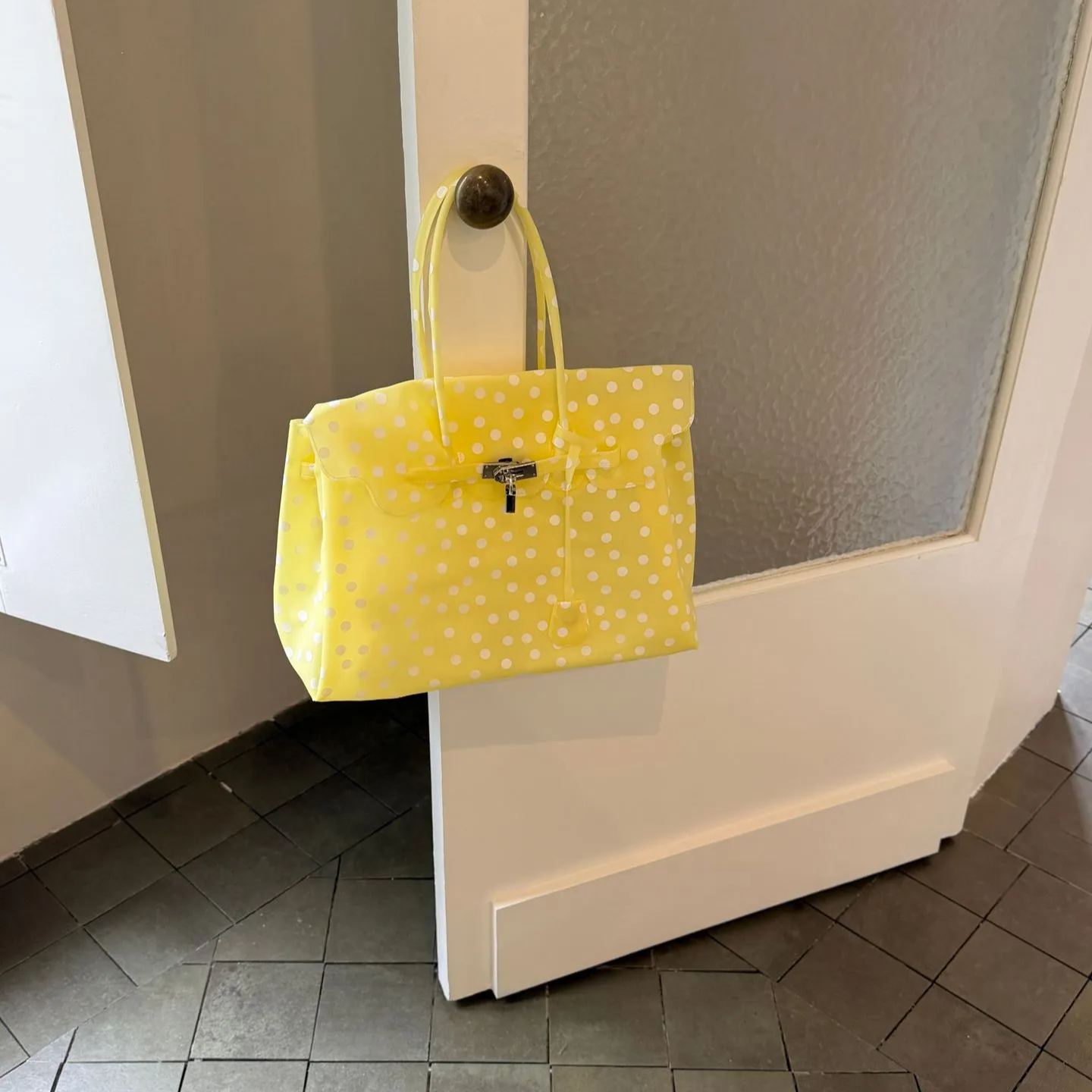 Yellow Polka Dot TPU Jelly Tote Bag jellyfirkin bag-jelly bag