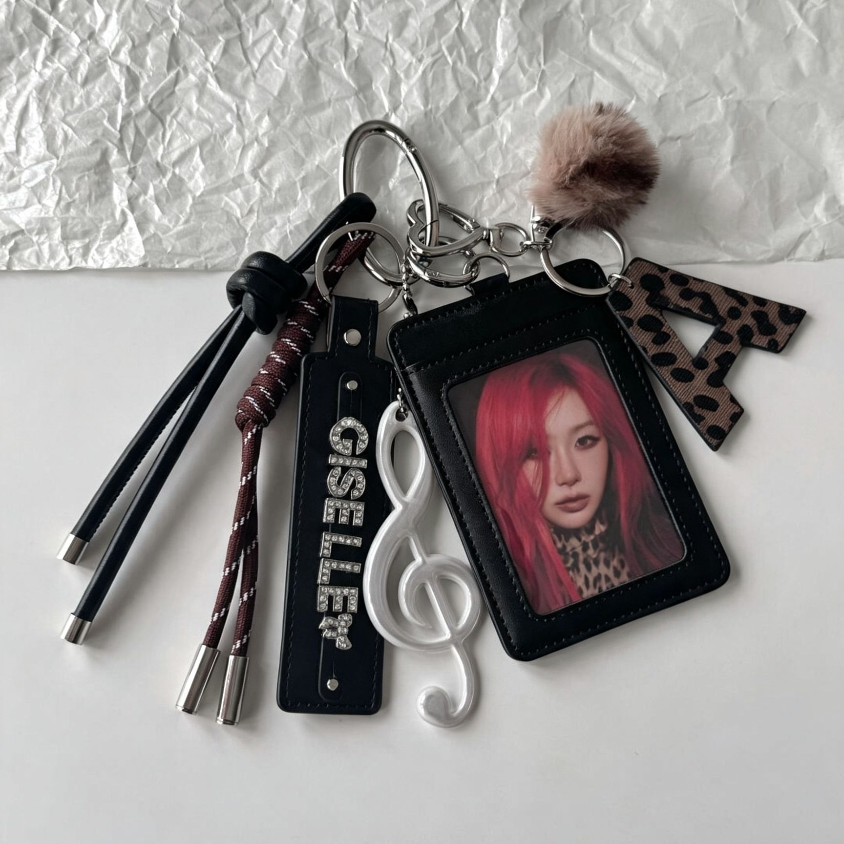 Aespa Giselle Photocard Holder Keychain Bag Charm