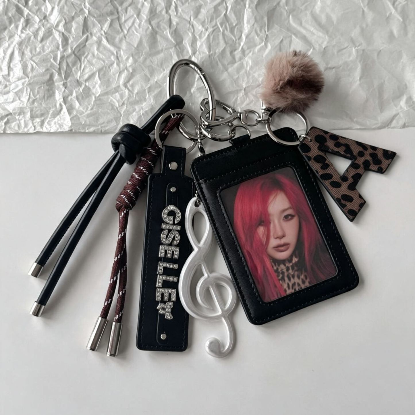 Aespa Giselle Photocard Holder Keychain Bag Charm