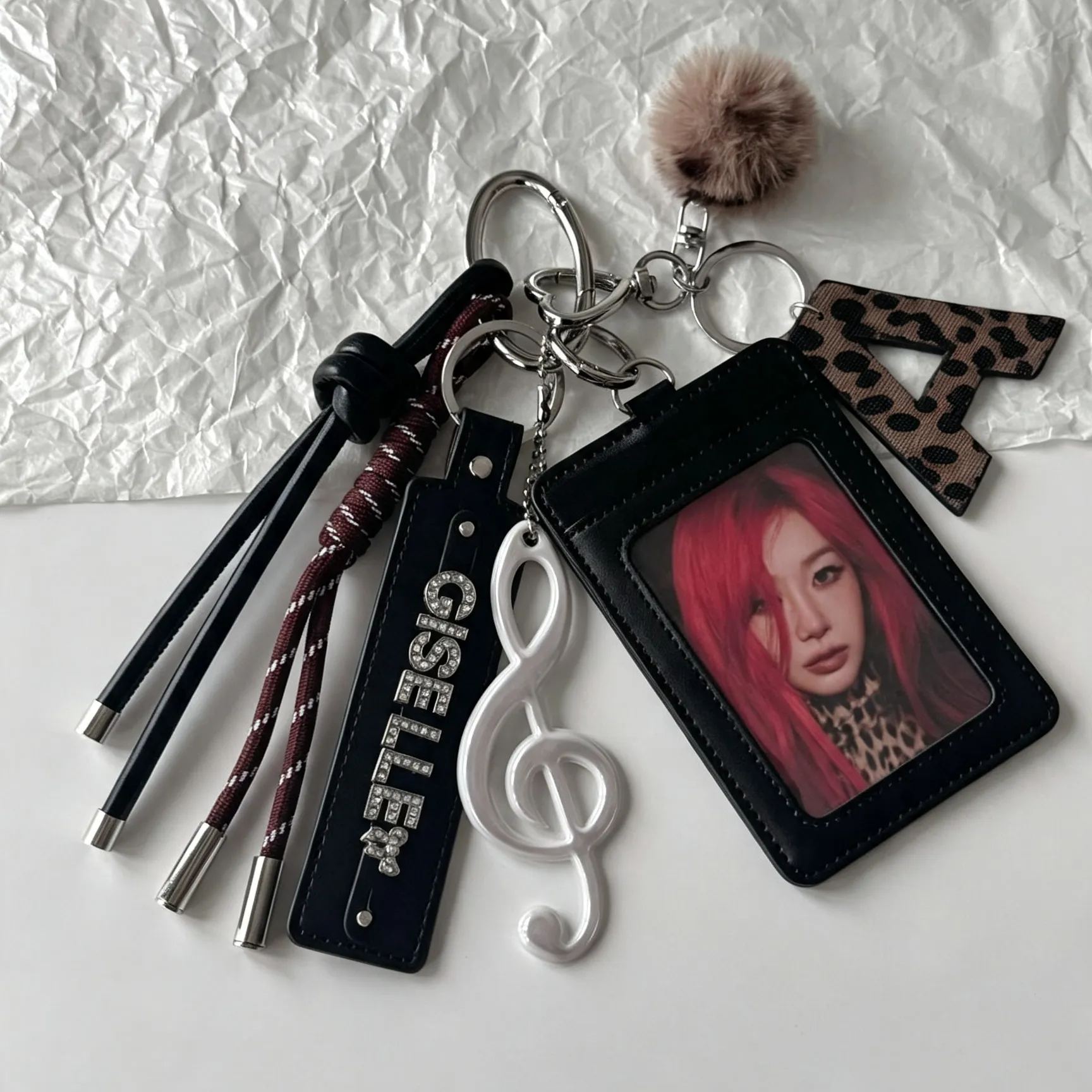 Aespa Giselle Photocard Holder Keychain Bag Charm