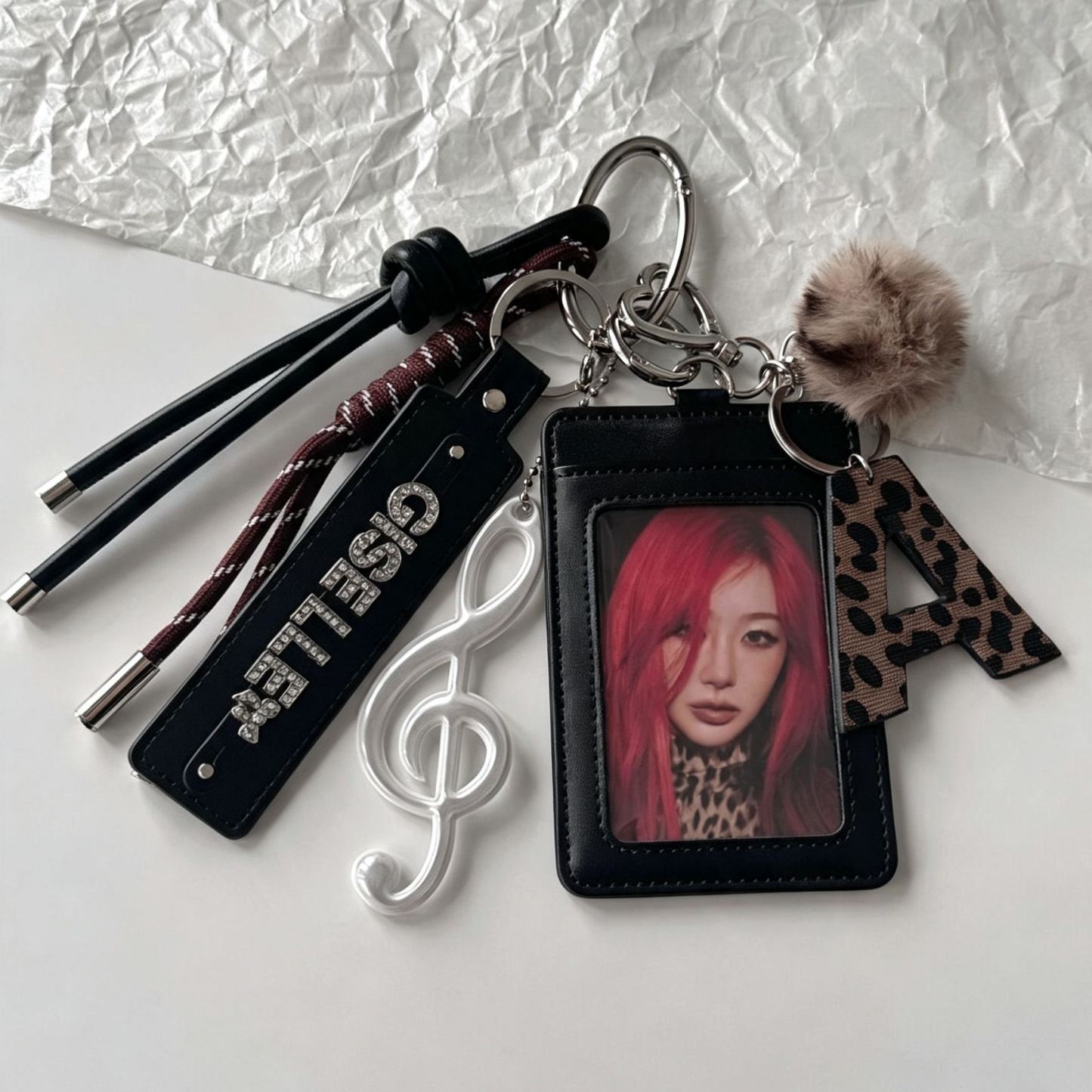Aespa Giselle Photocard Holder Keychain Bag Charm