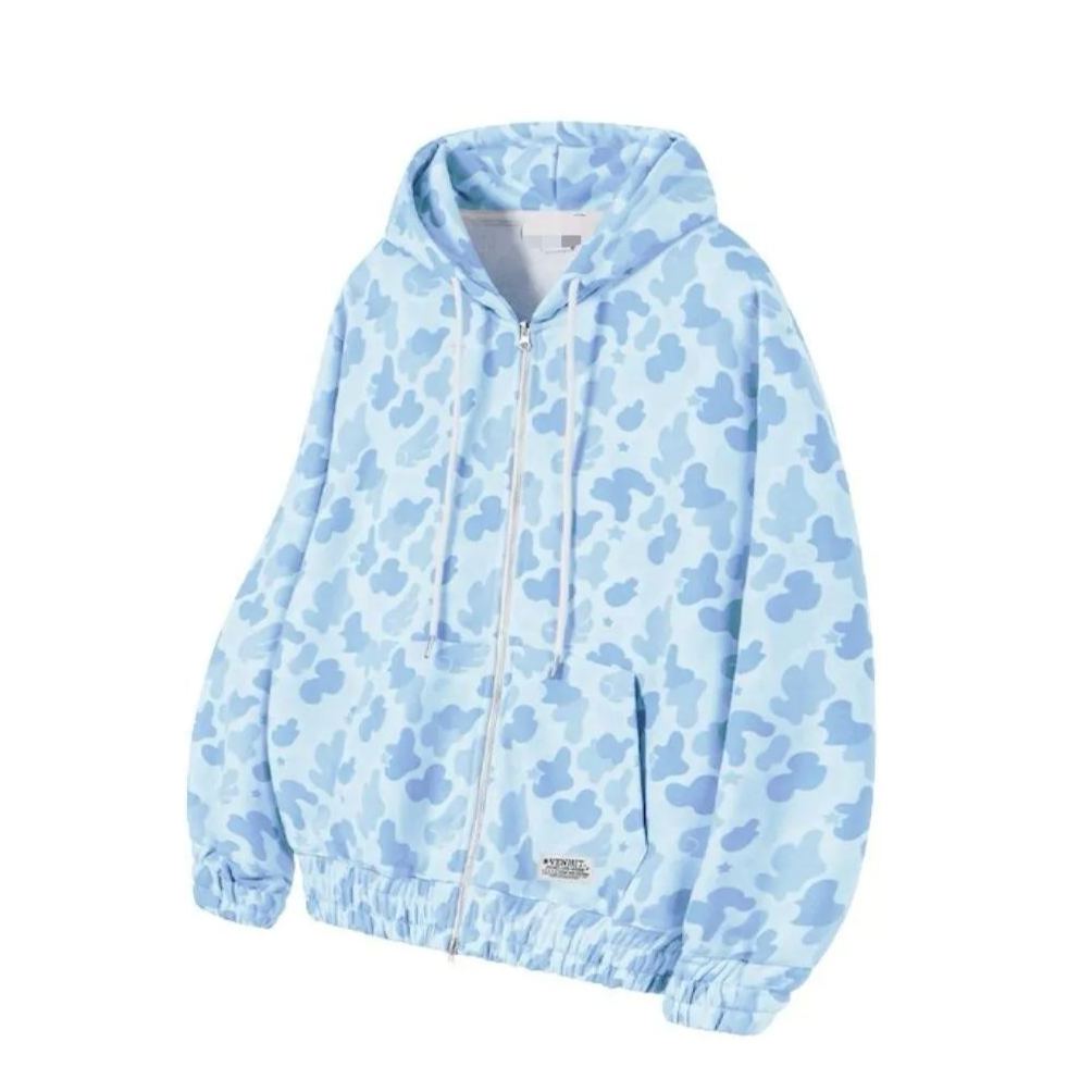 ILLIT Minju Inspired Angel Camo Zip‑Up Hoodie
