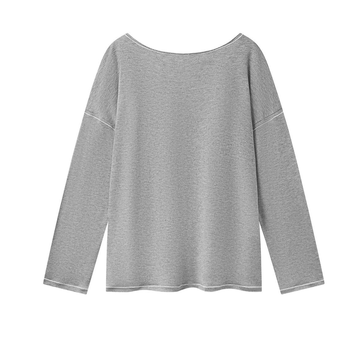 Cortis Juhoon Inspired Heathered Wool Long Sleeve Top