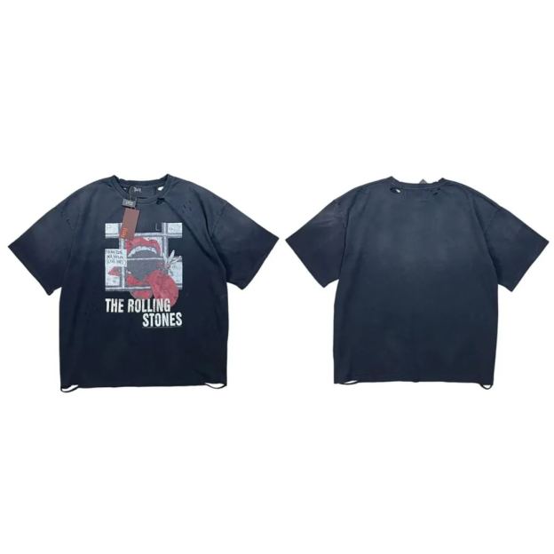 Straykids Hyunjin Inspired Rolling Stones Mosquito Tongue Distressed Vintage Tee-stray kids