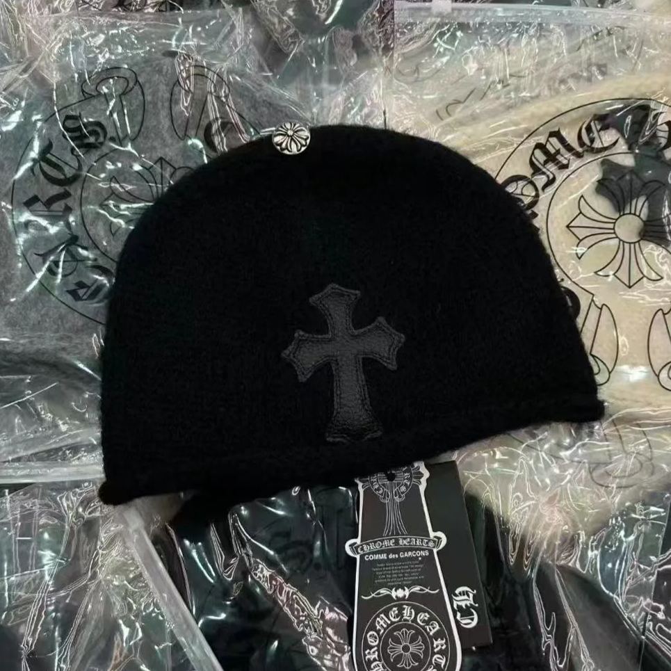 Enhypen NIKI inspired Chrome Hearts Style Cross Patch Knit Beanie