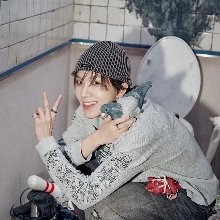 Boynextdoor Woonhak Inspired Vintage Cross Graphic Waffle Thermal Long Sleeve