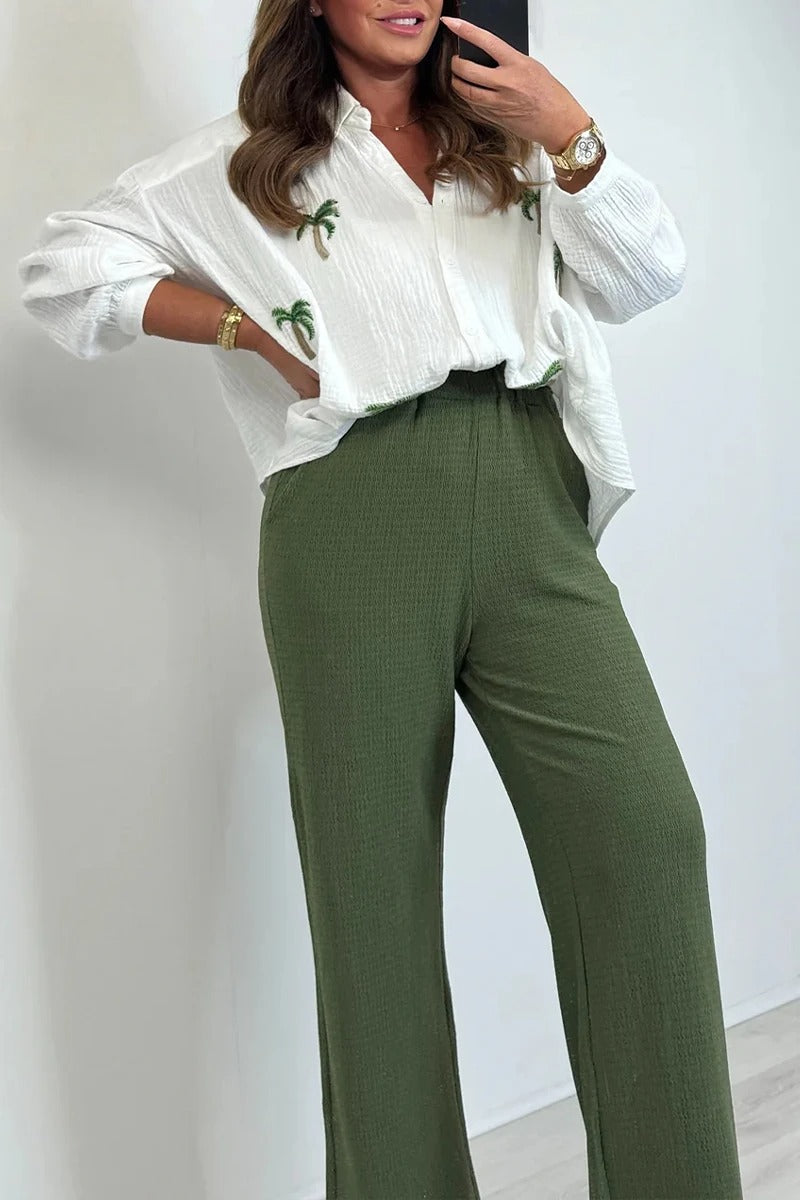 Women's Lapel Printed Casual Suit