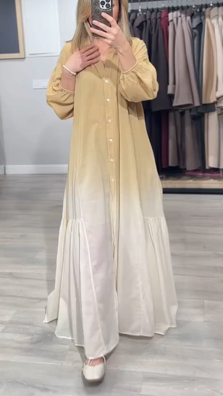 Women's V-neck Gradient Loose Casual Dress