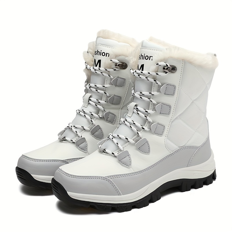 Women's Winter Snow Boots PU Cover Upper with Fleece Lining Waterproof
