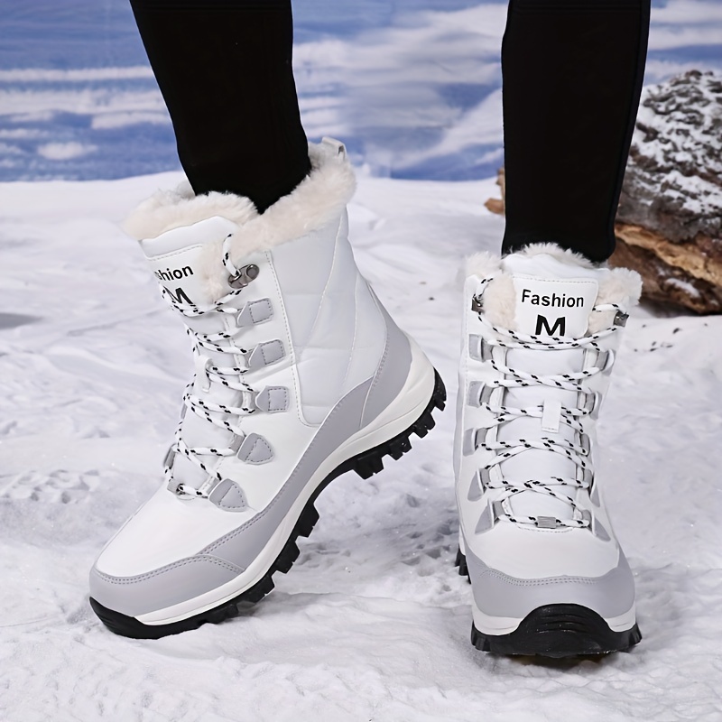 Women's Winter Snow Boots PU Cover Upper with Fleece Lining Waterproof