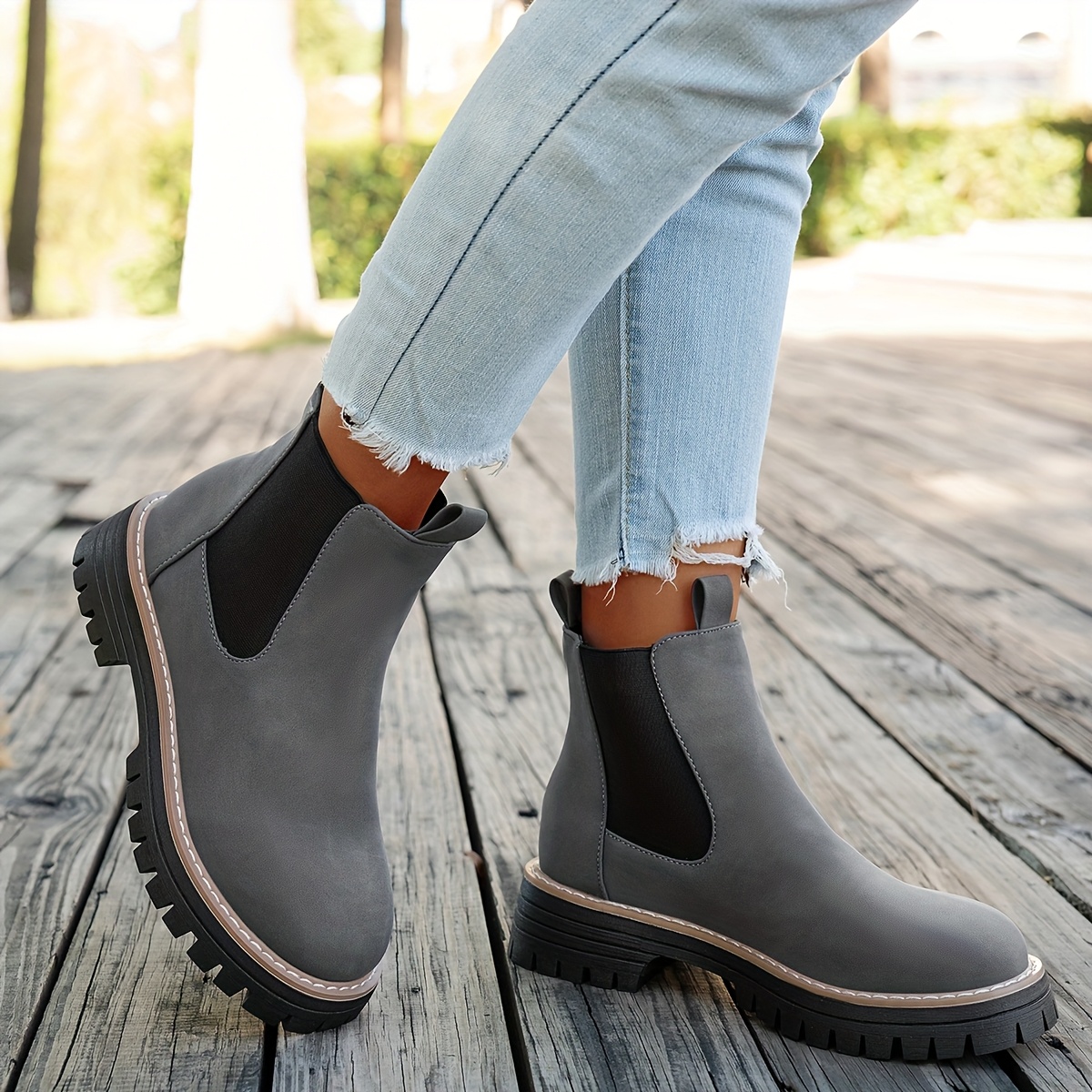 Women's Orthopaedic Chunky Platform Chelsea Boots – Supportive Design, All-Day Elegance