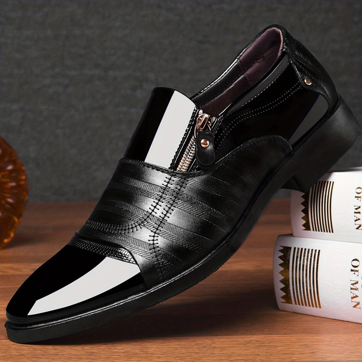 Men's Elegant Pointed Toe Dress Shoes Slip-On Office Business Loafers