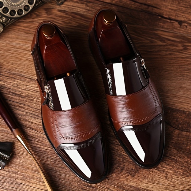Men's Elegant Pointed Toe Dress Shoes Slip-On Office Business Loafers