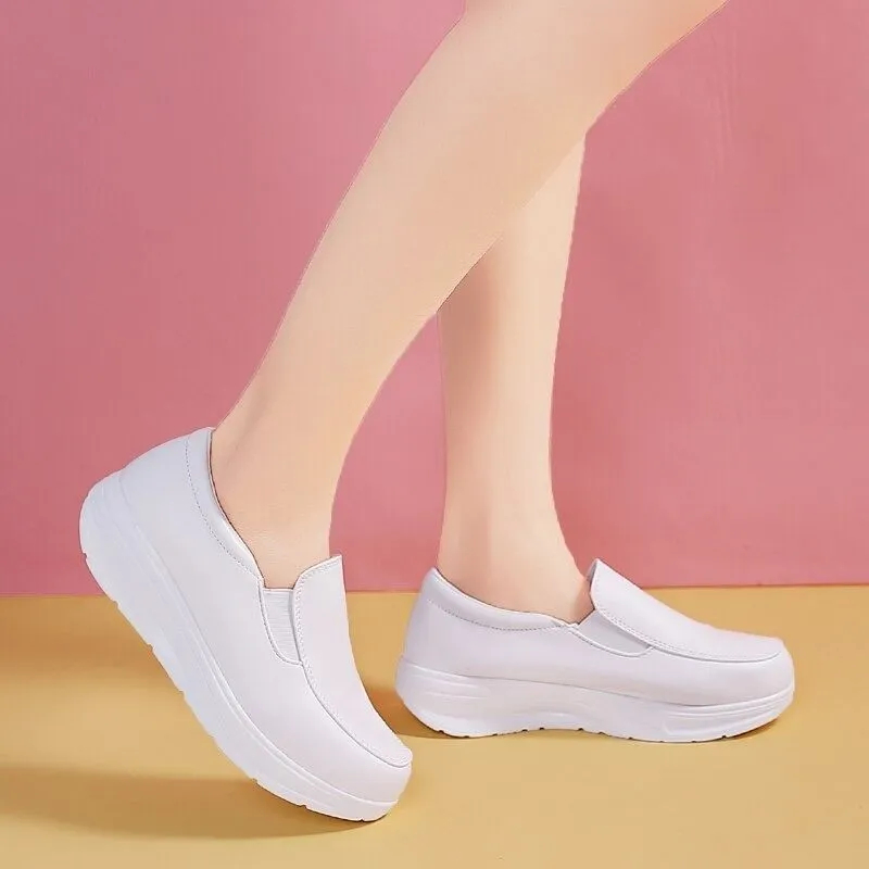 Leather Orthopedic Slip-on Nurse Shoes
