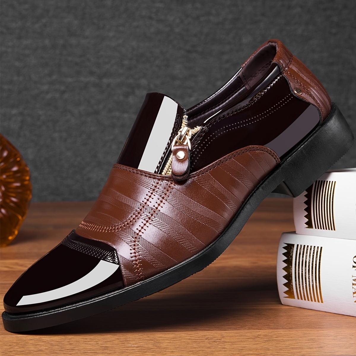 Men's Elegant Pointed Toe Dress Shoes Slip-On Office Business Loafers