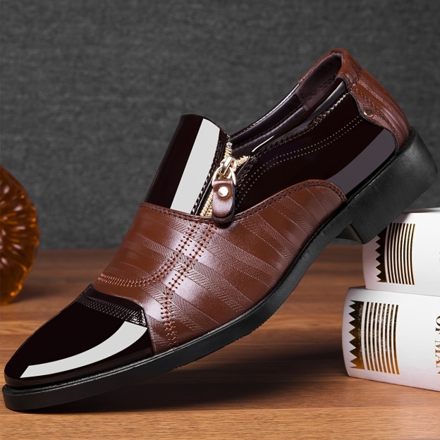 Men's Elegant Pointed Toe Dress Shoes Slip-On Office Business Loafers