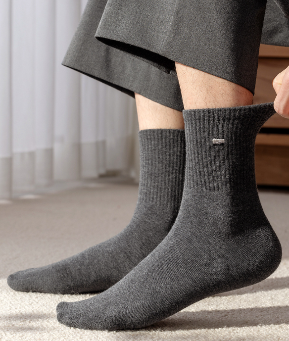 1 Pair 100% Cotton Mid-calf Socks