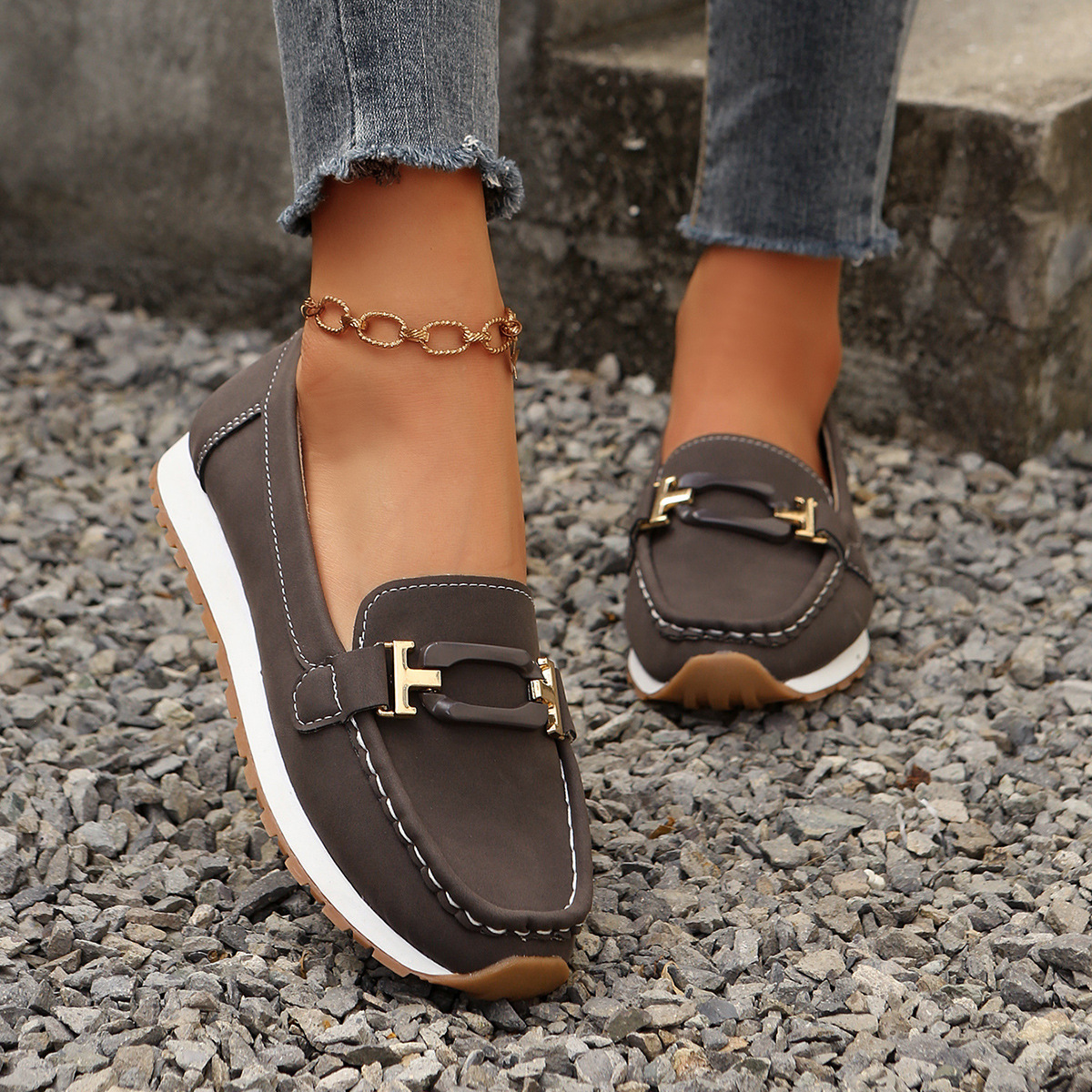 Women's Slip-On Platform Casual Loafers