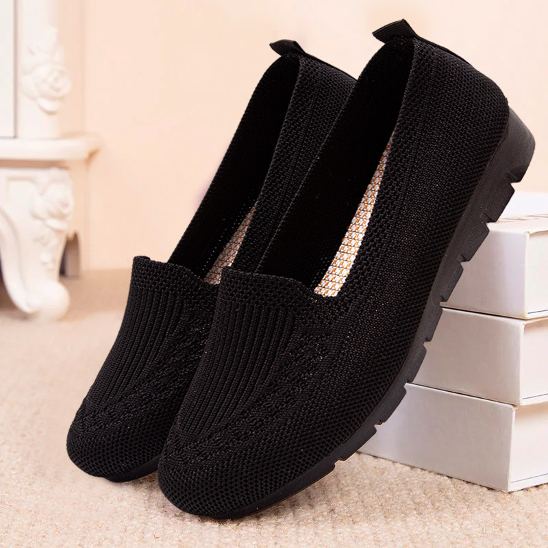 Women's Knitted Lightweight Loafers, Non-slip Flat Loafers