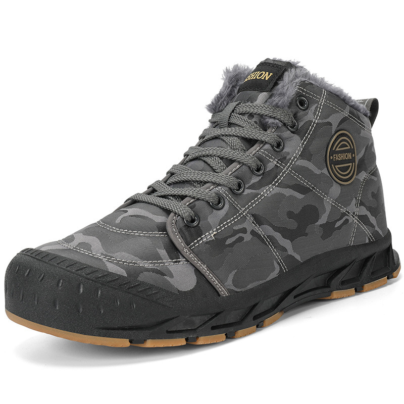 Men's Waterproof Hiking Winter Snow Boots with Warm Fur Lined