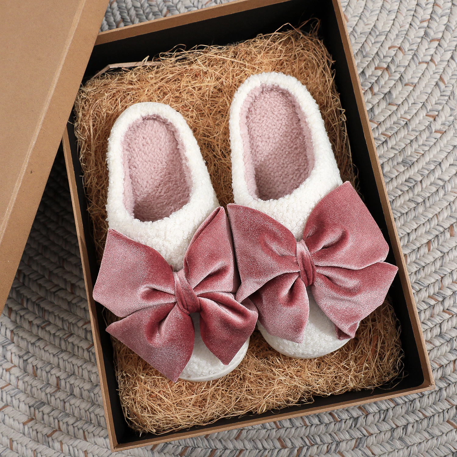 Pink Bow Slippers