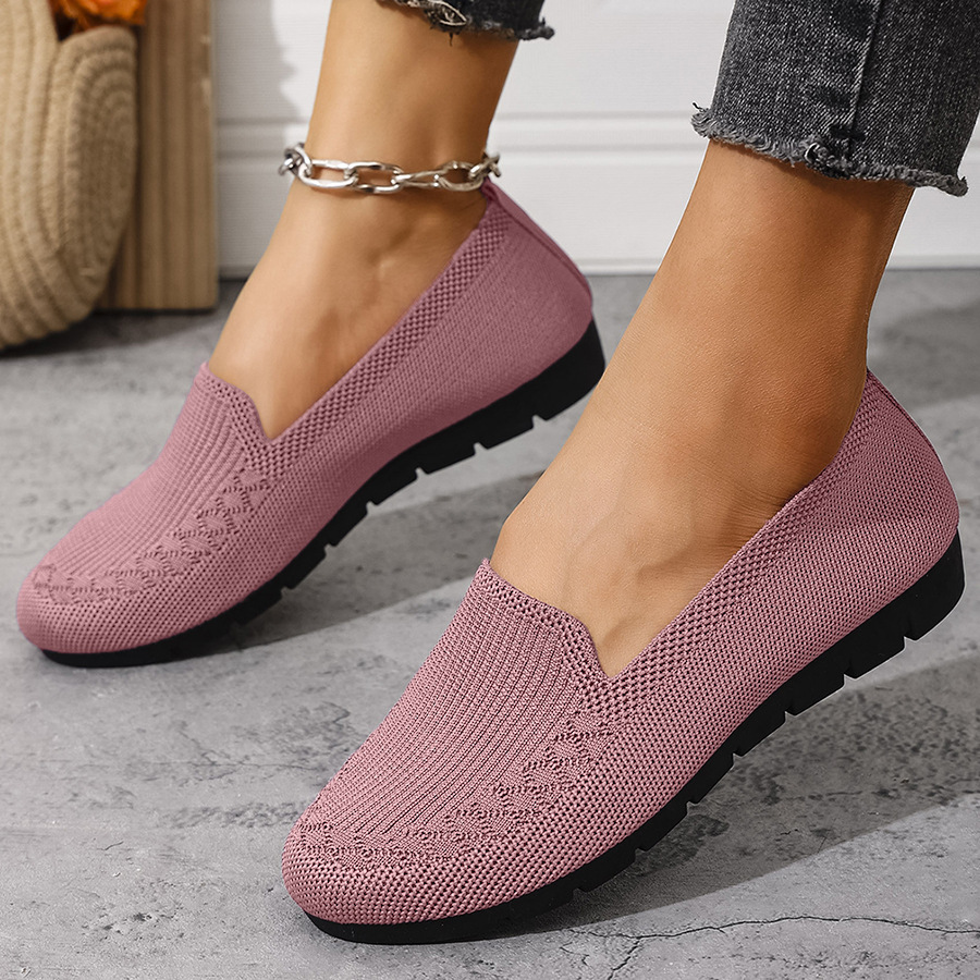 Women's Knitted Lightweight Loafers, Non-slip Flat Loafers