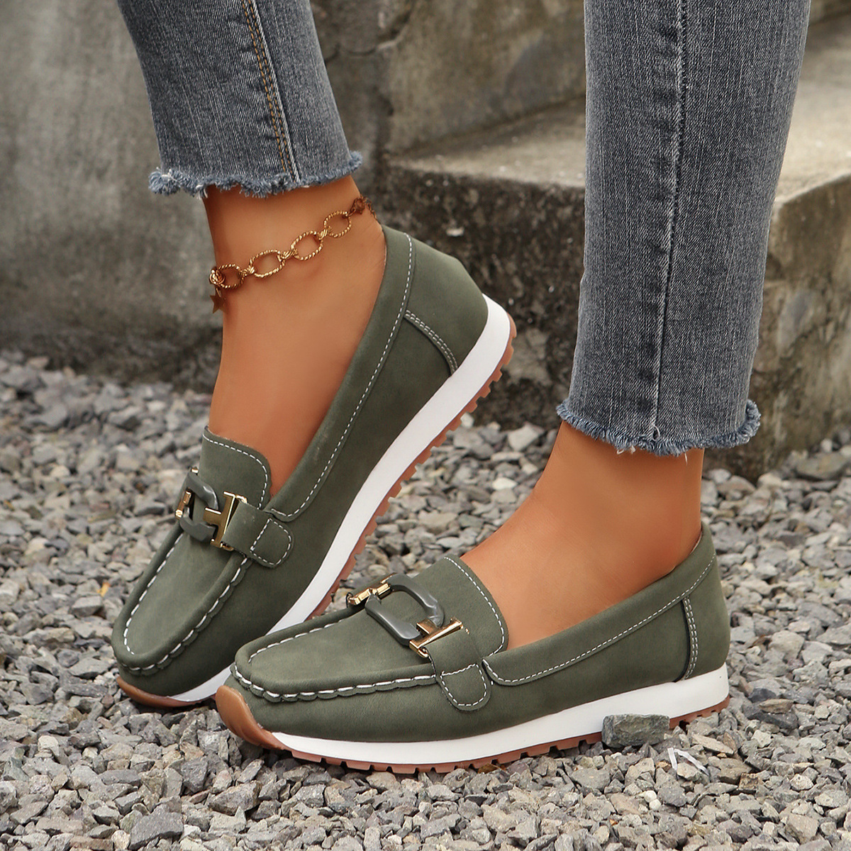 Women's Slip-On Platform Casual Loafers