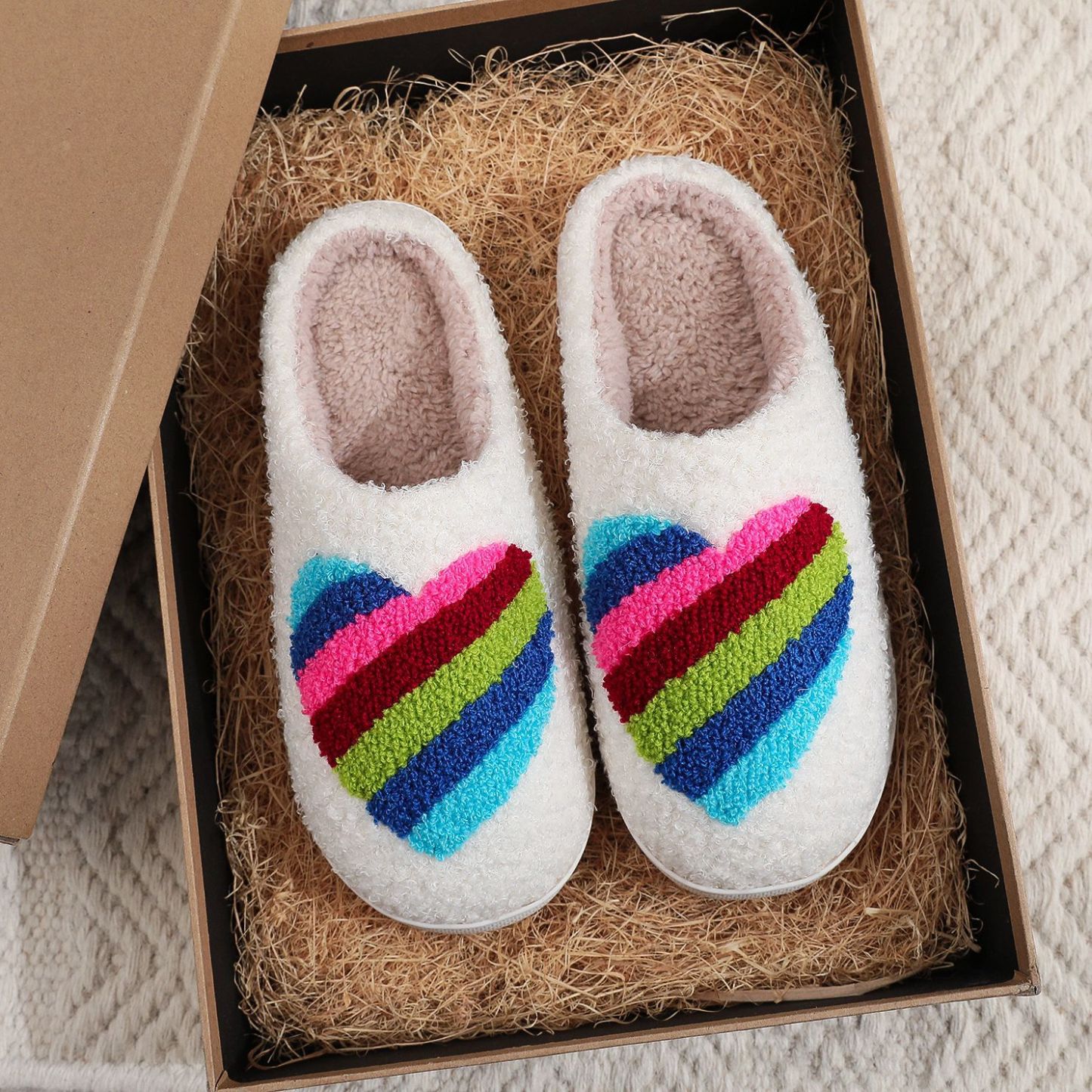 Colorful Heart Slippers