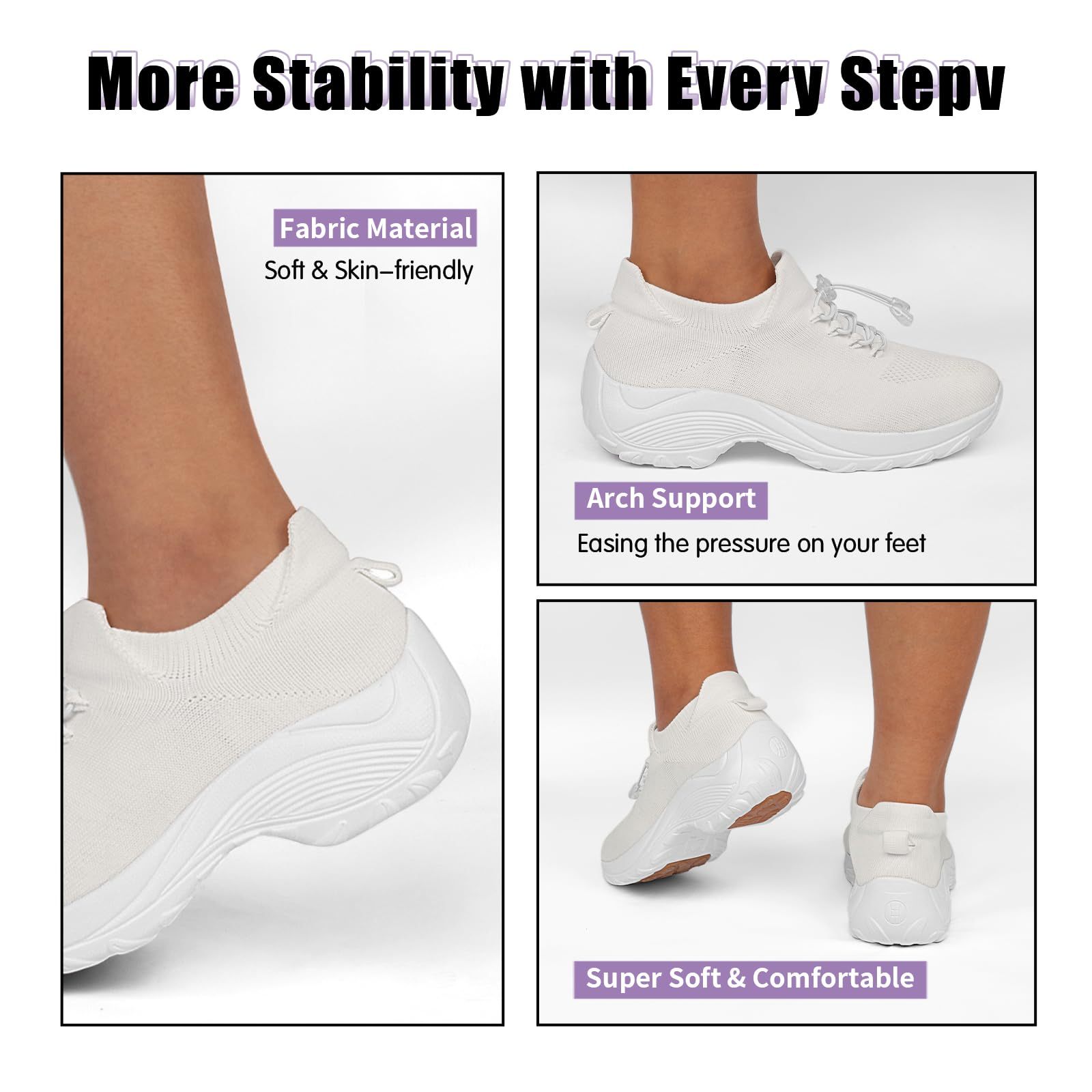 Women's Orthopedic Stretch Cushion Shoes Slip On Walking Shoes