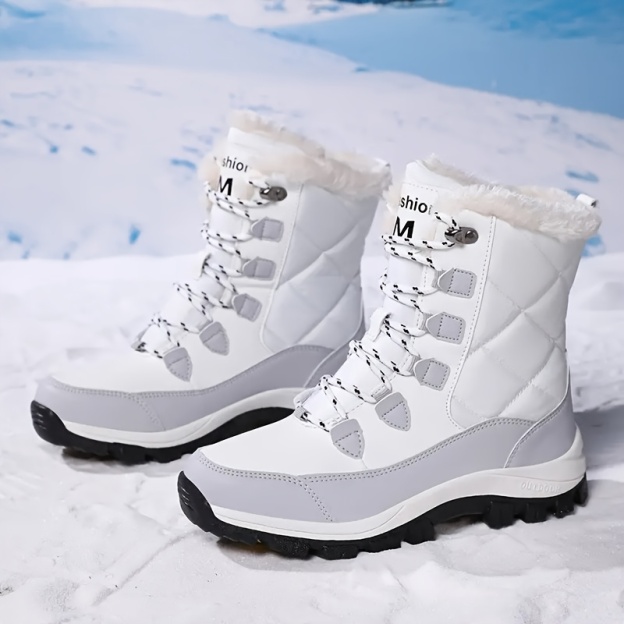 Women's Winter Snow Boots PU Cover Upper with Fleece Lining Waterproof