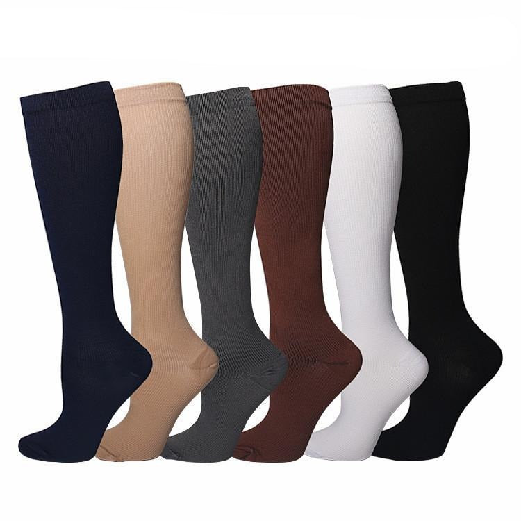(3 PAIRS) Graduated Compression Socks Knee High Support Stockings
