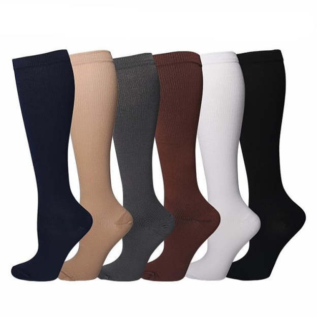 (3 PAIRS) Graduated Compression Socks Knee High Support Stockings