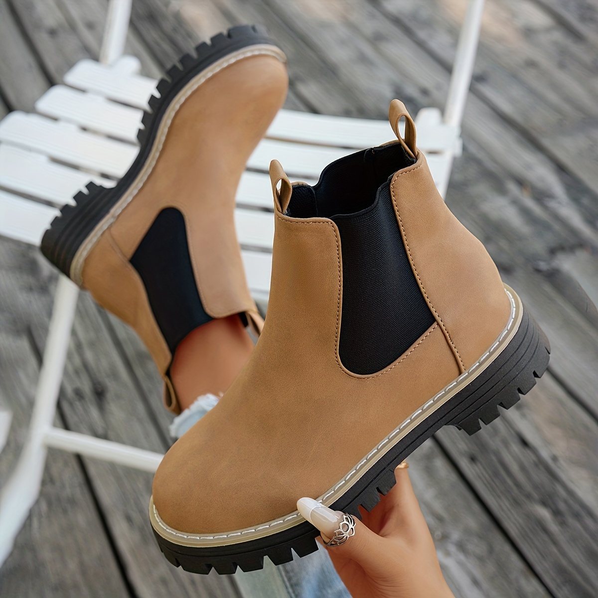 Women's Orthopaedic Chunky Platform Chelsea Boots – Supportive Design, All-Day Elegance