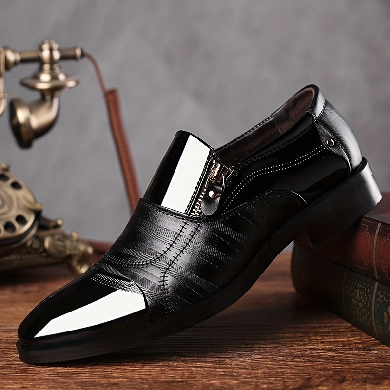 Men's Elegant Pointed Toe Dress Shoes Slip-On Office Business Loafers