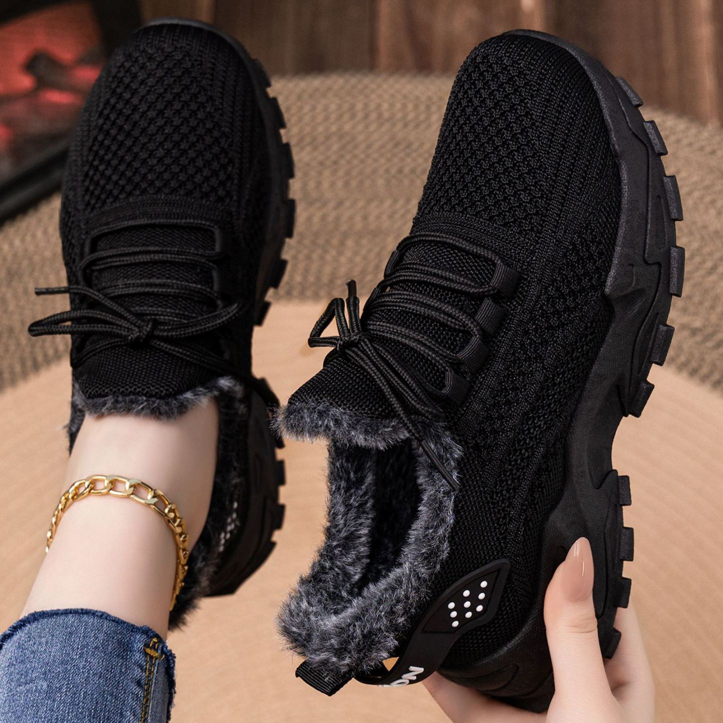Women's Orthopedic Winter Sneakers With Fur