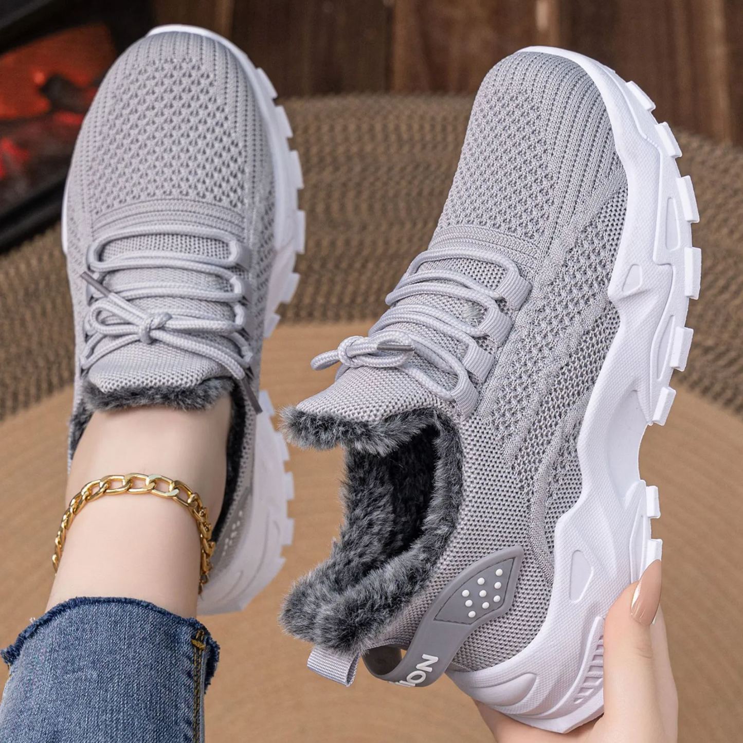 Women's Orthopedic Winter Sneakers With Fur